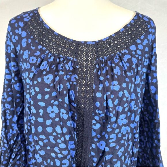 Anthropologie HD in Paris Ressica blue and navy tunic top size medium - Picture 3 of 7